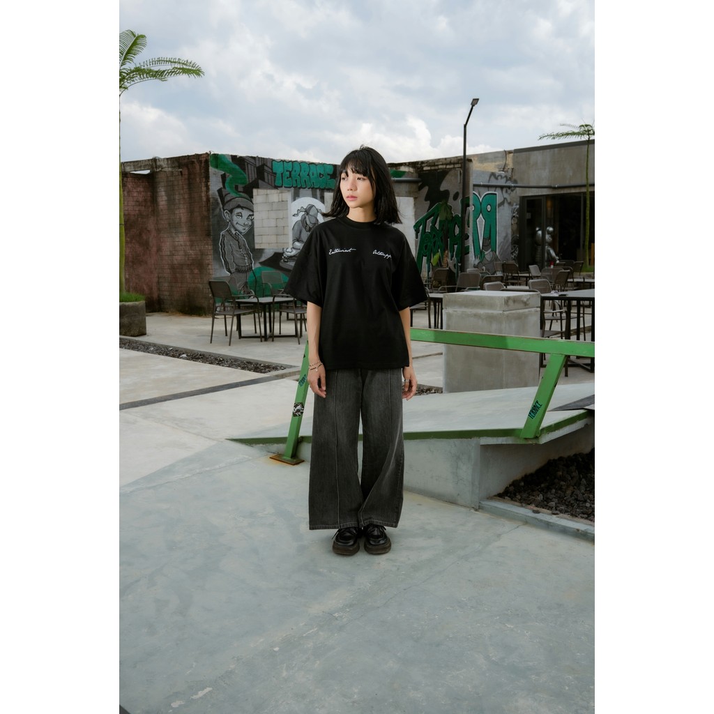 OOTDSUPPLY Boxy Fit Oversize Street 38 Black | 20s Boxy Series | Tshirt Boxyfit l Kaos Boxy OS-OVZ-BX-051