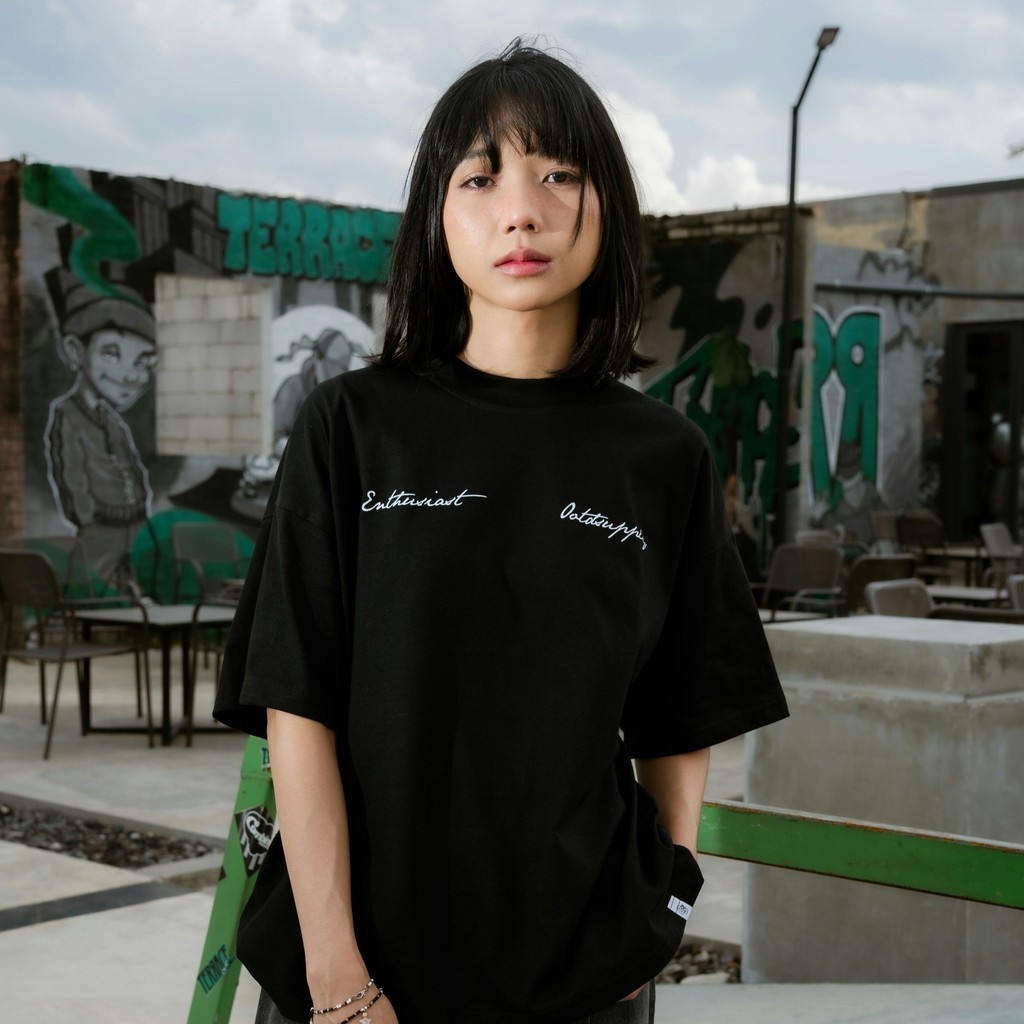 OOTDSUPPLY Boxy Fit Oversize Street 38 Black | 20s Boxy Series | Tshirt Boxyfit l Kaos Boxy OS-OVZ-BX-051