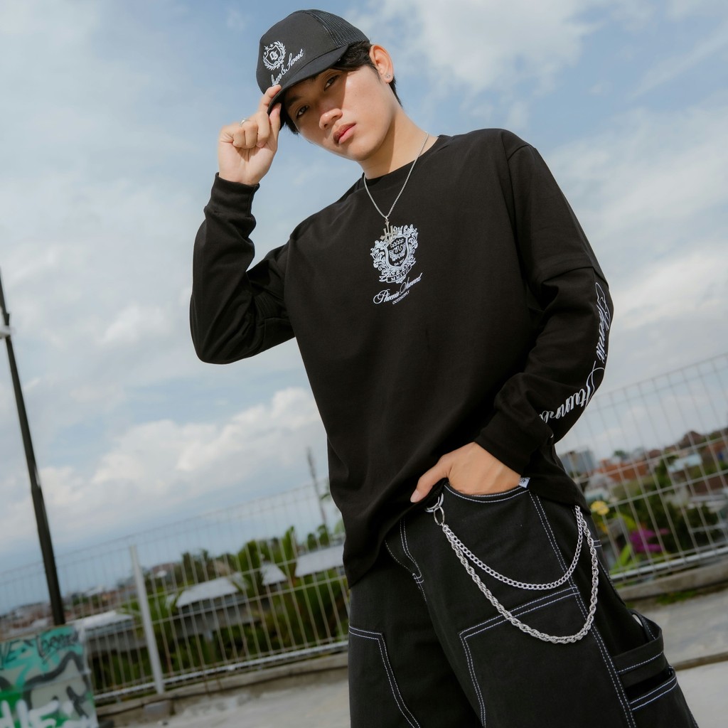 OOTDSUPPLY Longsleeve Doublesleeve Phoenix Black | Longsleeve Reguler Fit | Kaos Lengan Panjang Layer | OS-LS-DS-RIB005