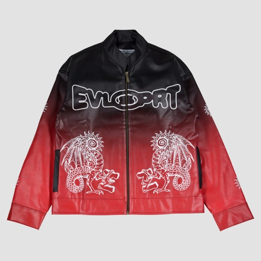 EVILSPIRIT LEATHER JACKET - RYUJIN BLACK/RED UNISEX