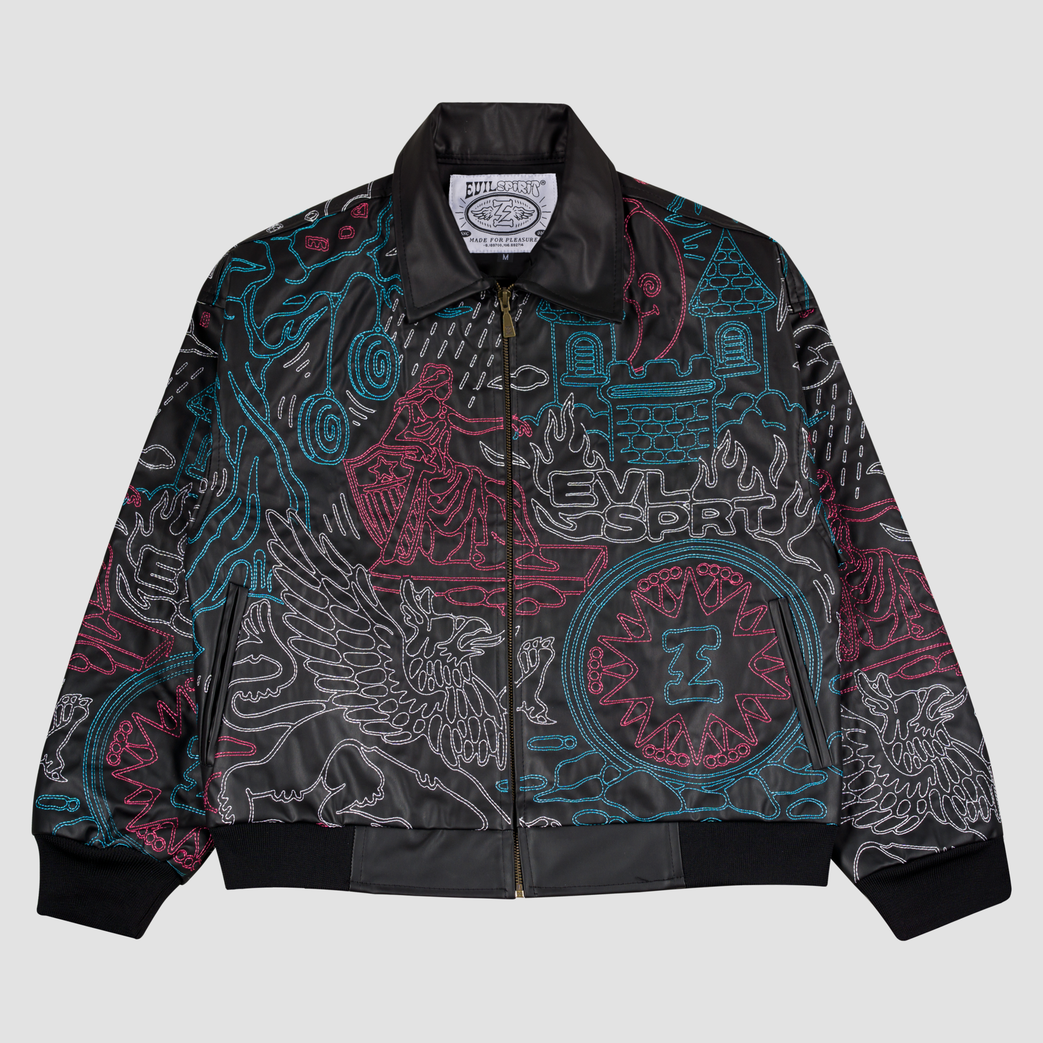 EVILSPIRIT LEATHER JACKET - FUTELA BLACK UNISEX