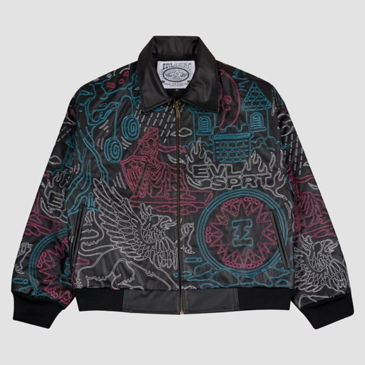 EVILSPIRIT LEATHER JACKET - FUTELA BLACK UNISEX