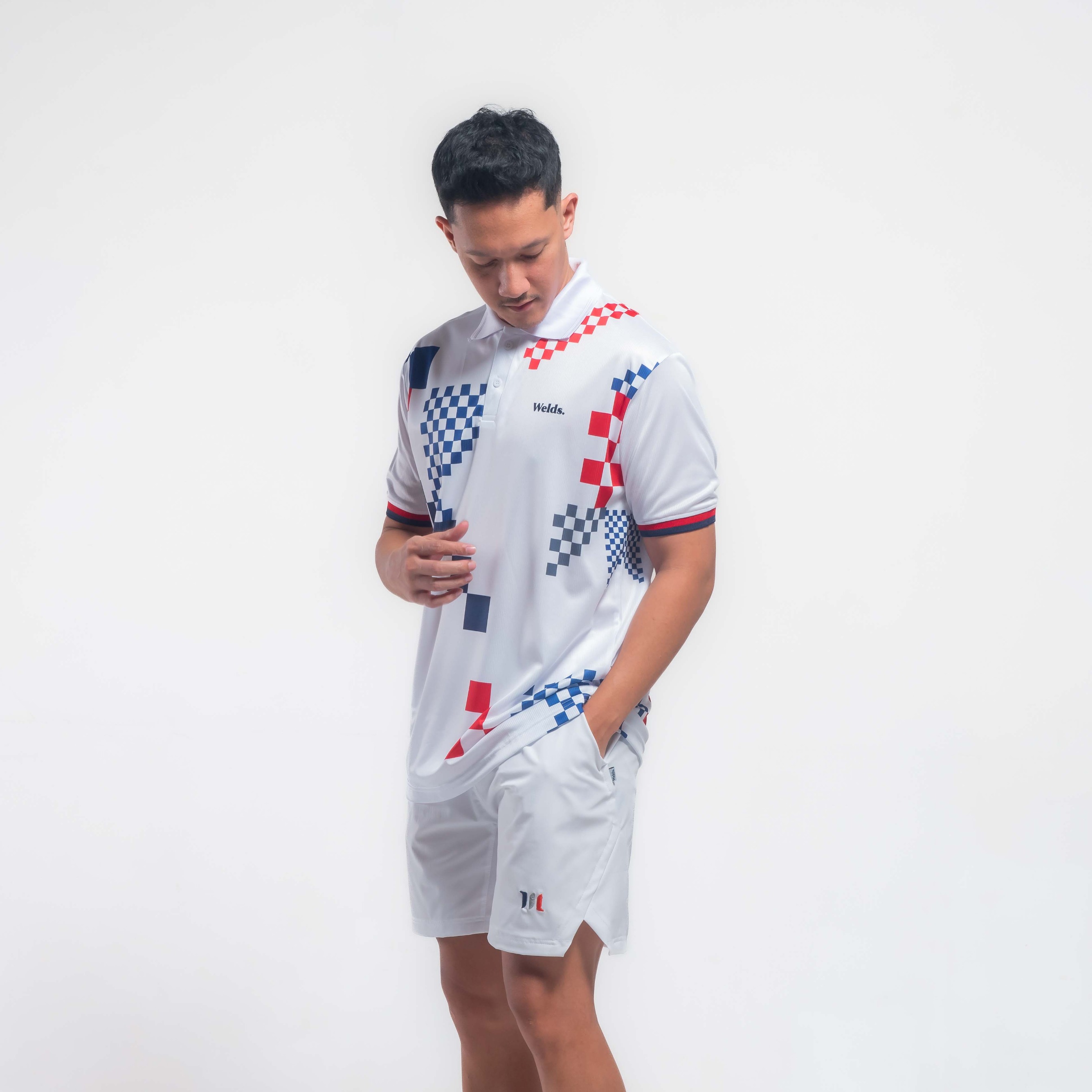 Welds Court Mosaic - Jersey Padel Pria Dryfit | Baju Olahraga Premium