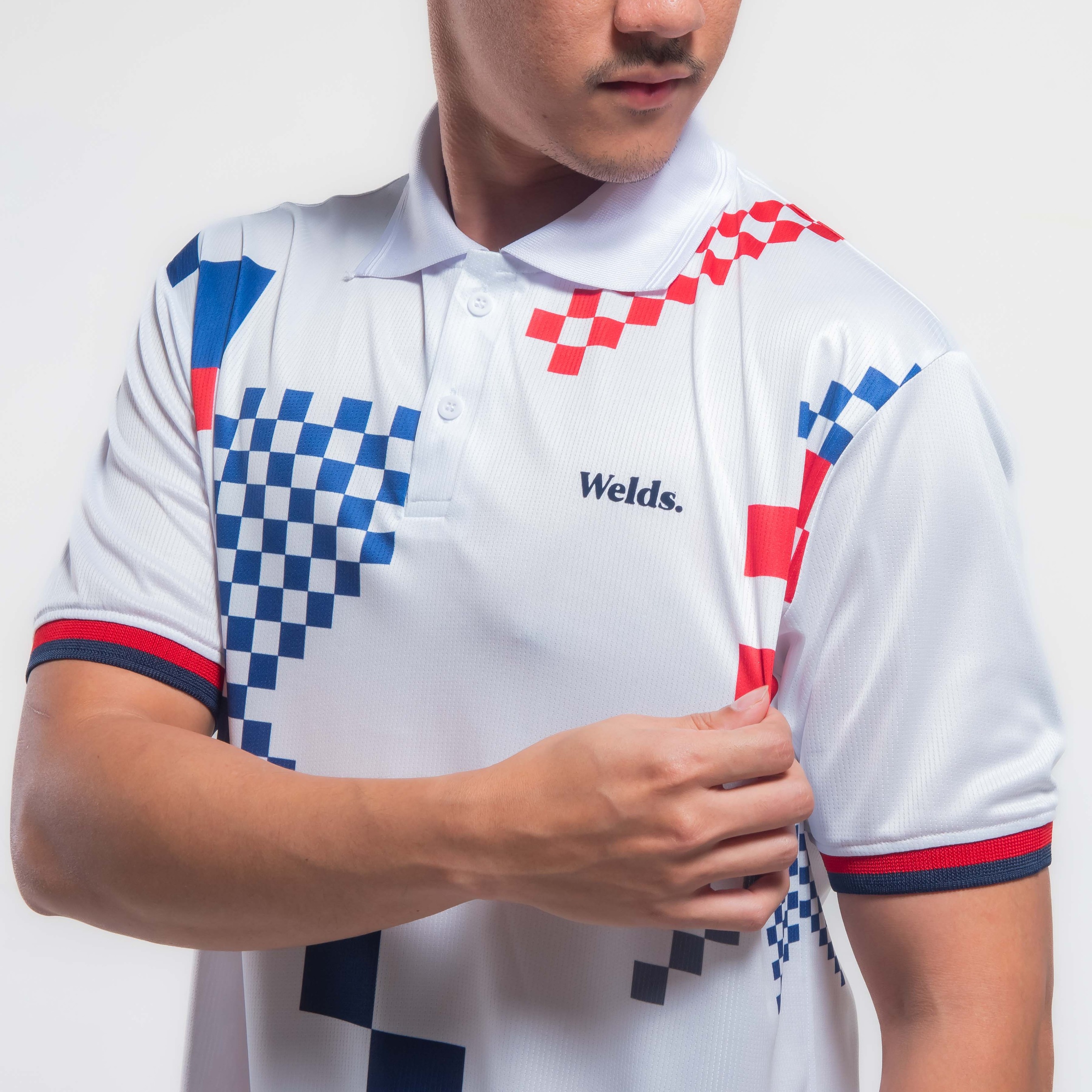 Welds Court Mosaic - Jersey Padel Pria Dryfit | Baju Olahraga Premium