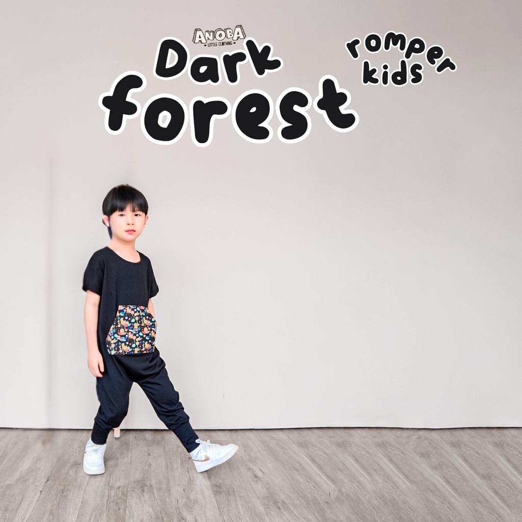 ROMPER PRINT DARK FOREST - Baju Anak Laki-Laki dan Perempuan. Jumpsuit Anak. Jumper Anak. Baju Anak.