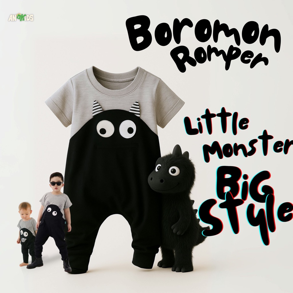 Anoba Boromon Romper - Jumpsuit Anak - Baju Main Anak - Full Cotton