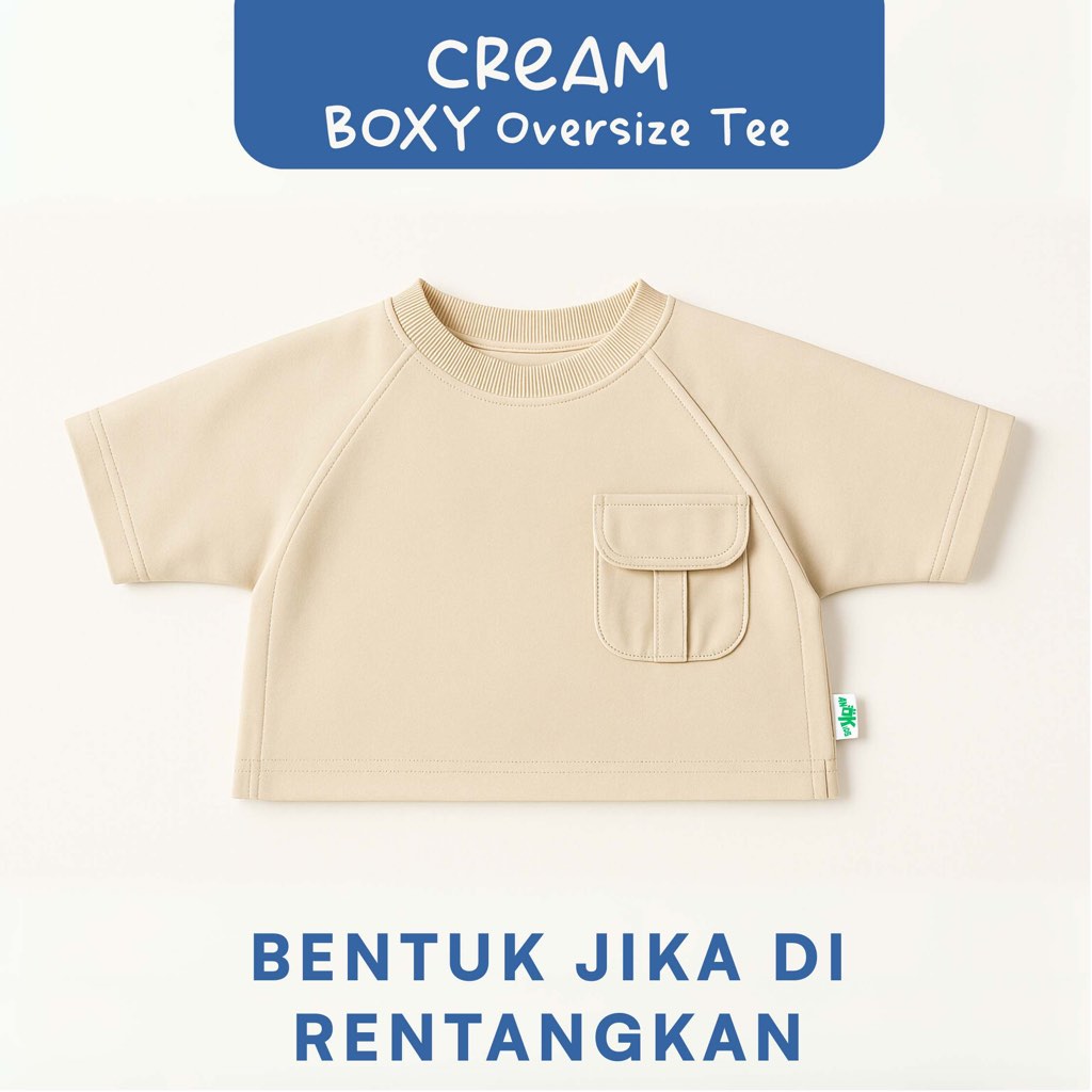 Coolbreeze CROP Boxy Tee Anti Kusut-Kaos Oversize Anak Laki-Laki / Unisex Bahan Premium Tebal Lembut Adem |
