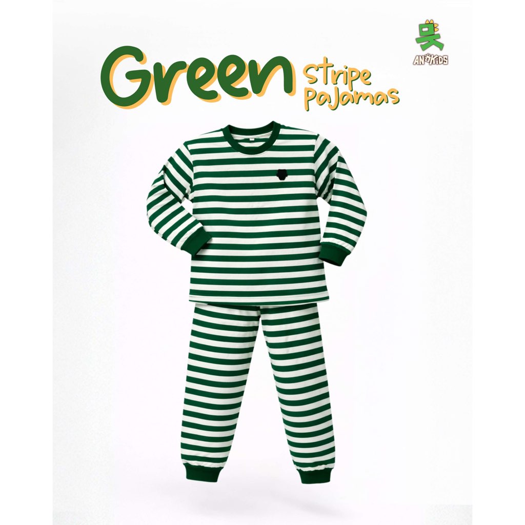 Piyama Anak Stripe Cotton Combed 1-12 Tahun - piyama garis - baju tidur anak