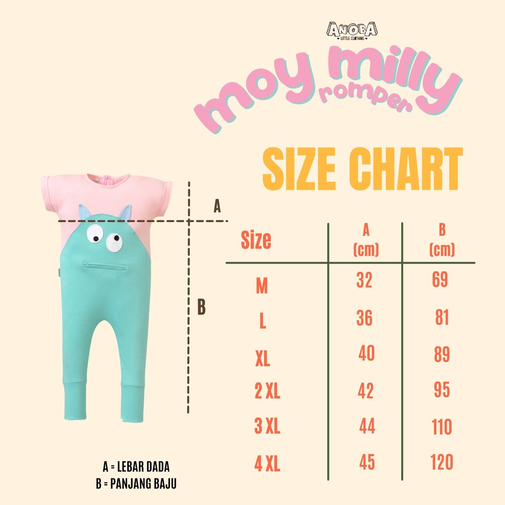 Moy Milly Jumpsuit - Baju Kostum Romper Anak Full Katun