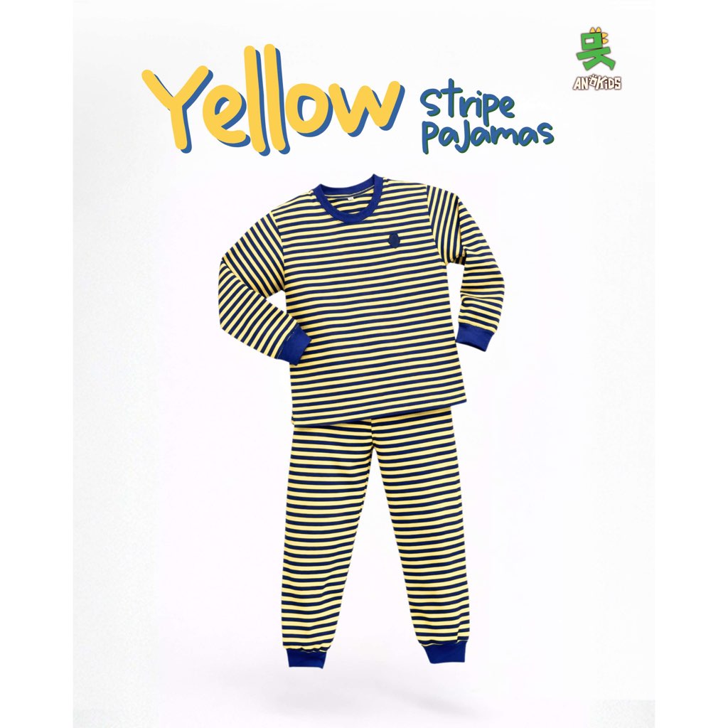 Piyama Anak Stripe Cotton Combed 1-12 Tahun - piyama garis - baju tidur anak
