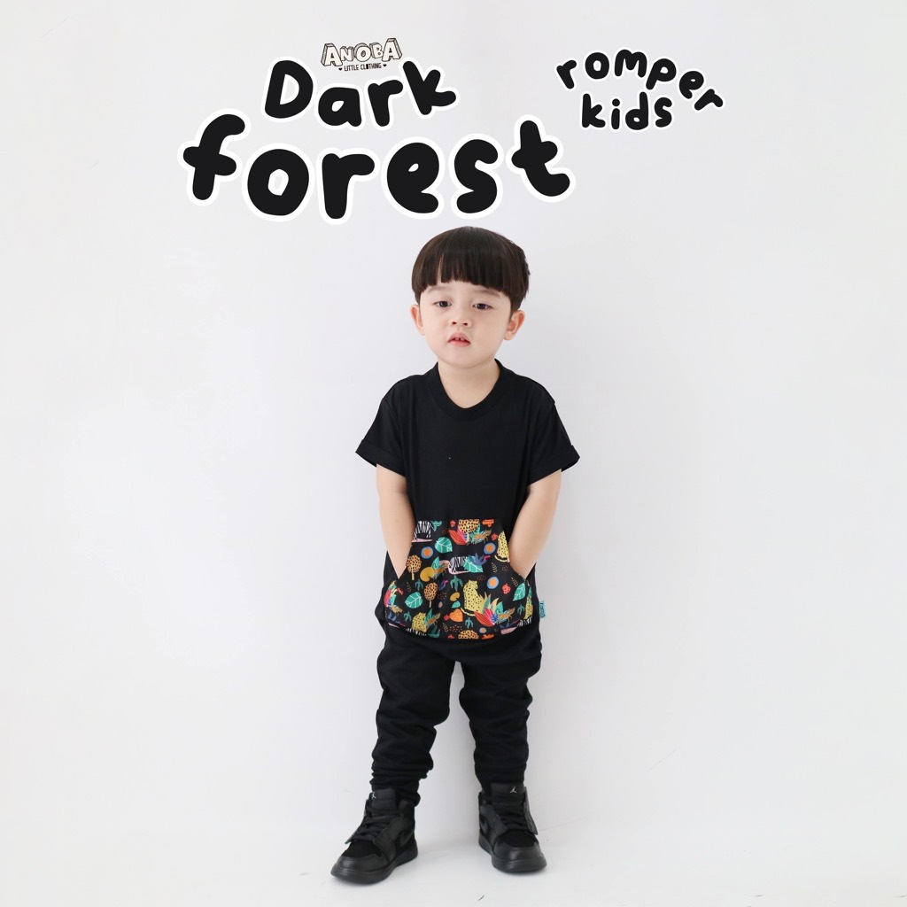 ROMPER PRINT DARK FOREST - Baju Anak Laki-Laki dan Perempuan. Jumpsuit Anak. Jumper Anak. Baju Anak.
