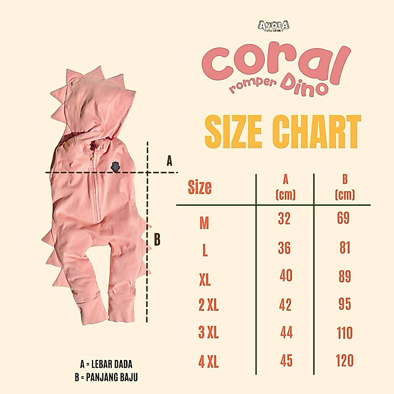 ROMPER DINO TERRACOTTA - Baju Dino Anak. Baju Anak. Baju Kaos Anak. Jumpsuit Anak.