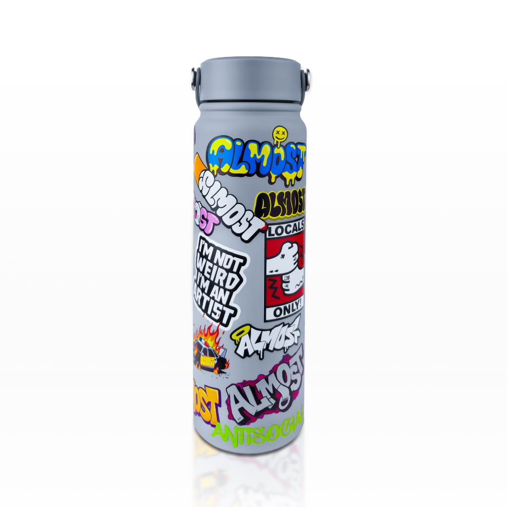 Almost Studio Vandal Grey Thermos Cup Vacuum Insulated 800mL - Botol Tumbler Stainless Steel Tahan Panas dan Dingin
