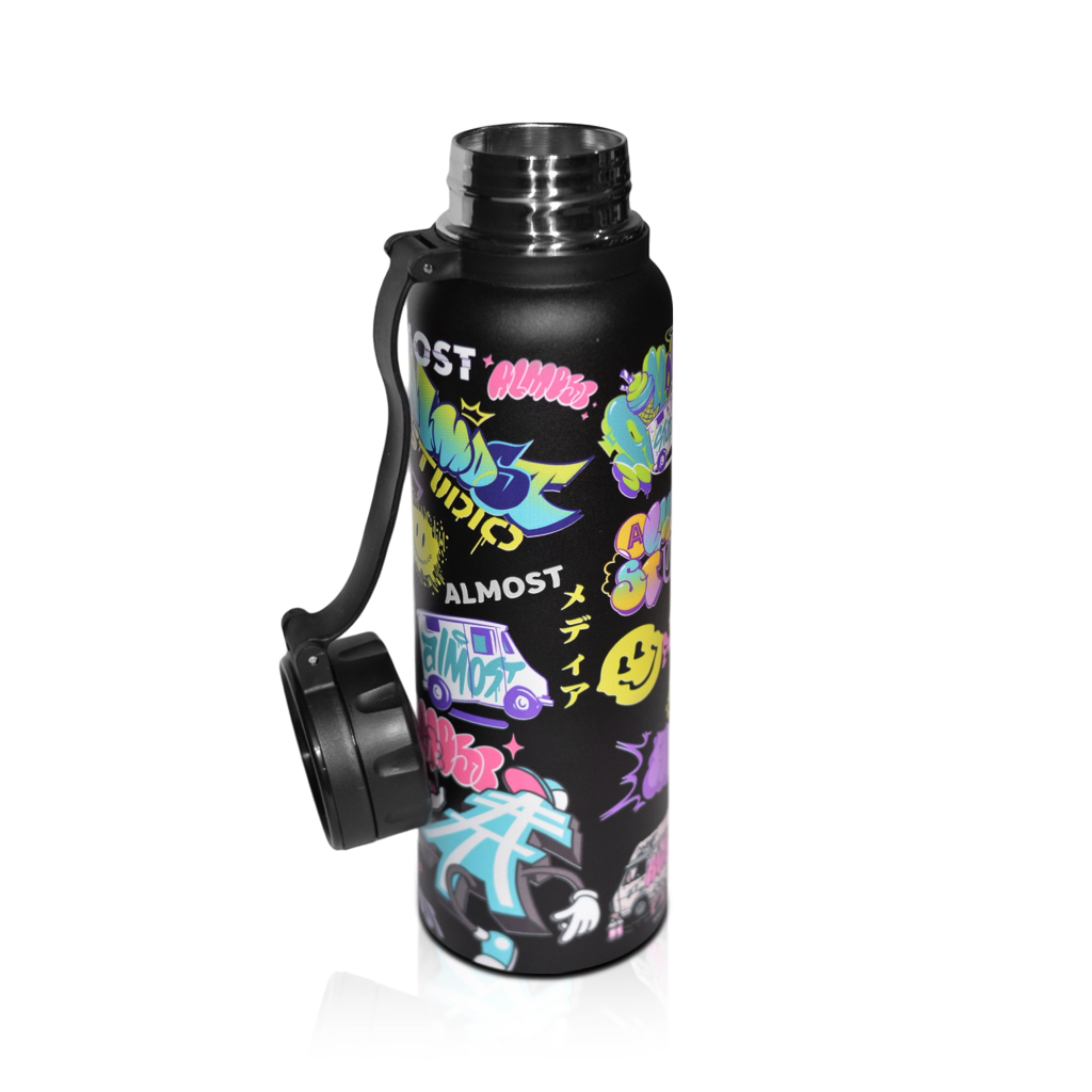 Almost Studio Vessel Black Thermos Cup Vacuum Insulated 800mL - Botol Tumbler Stainless Steel Tahan Panas dan Dingin