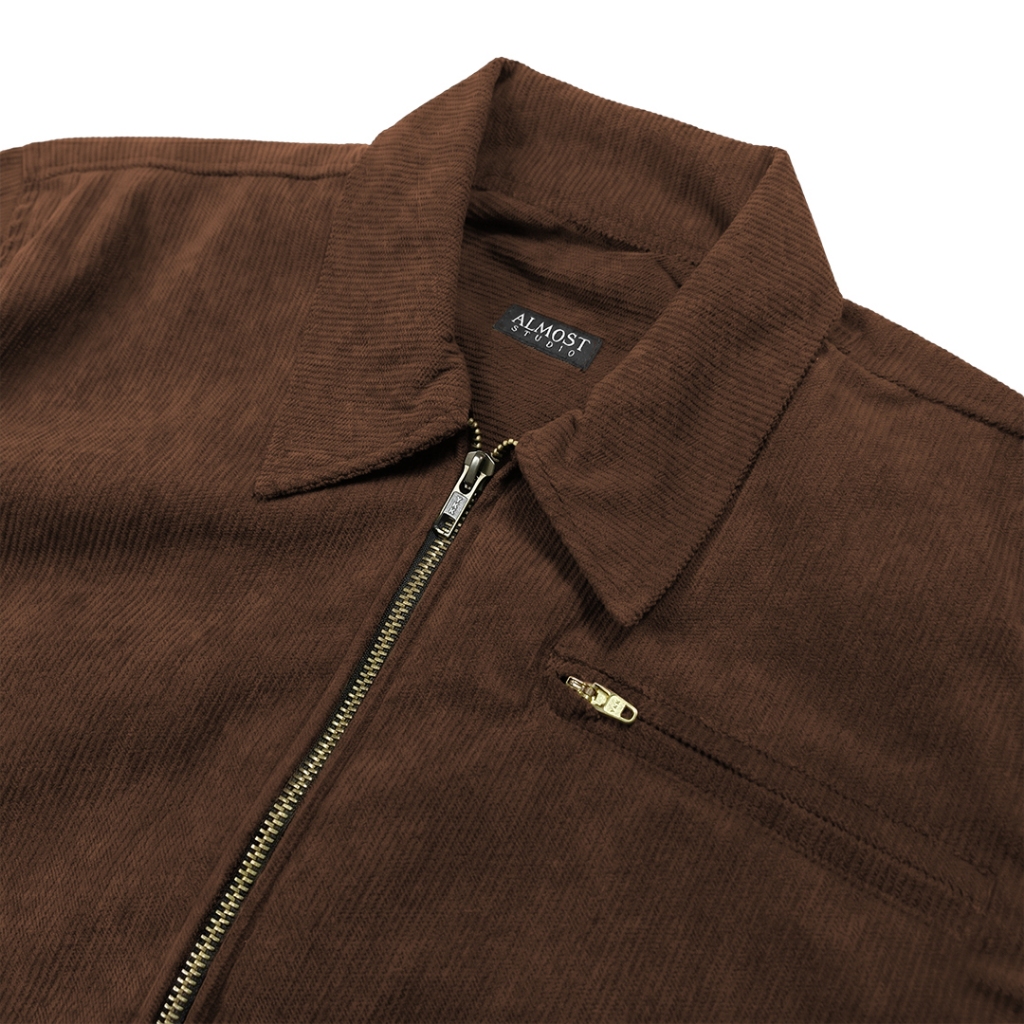 Almost Studio Synthesis Boxy Fit Work Jacket - Jaket Corduroy Brown