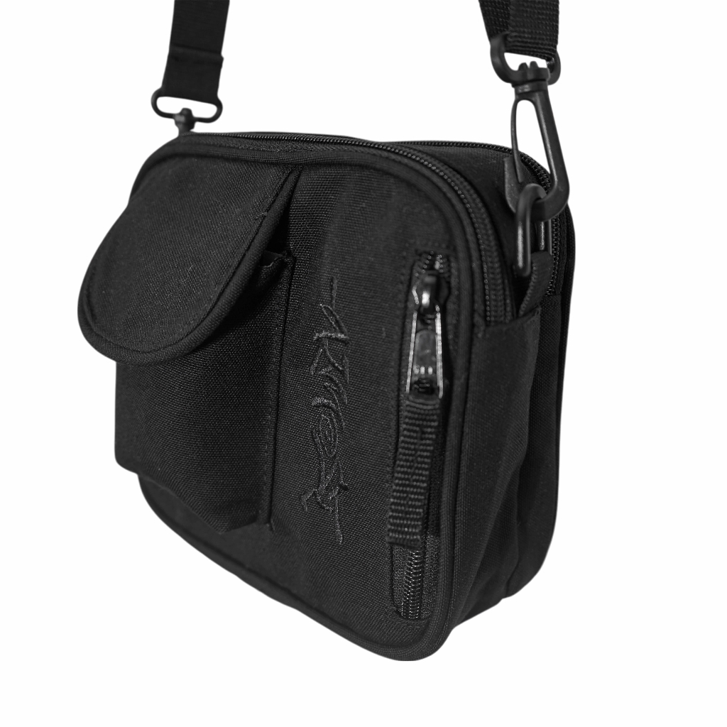Almost Studio Flint Black Sling Bag – Tas Selempang Canvas Water Repellent