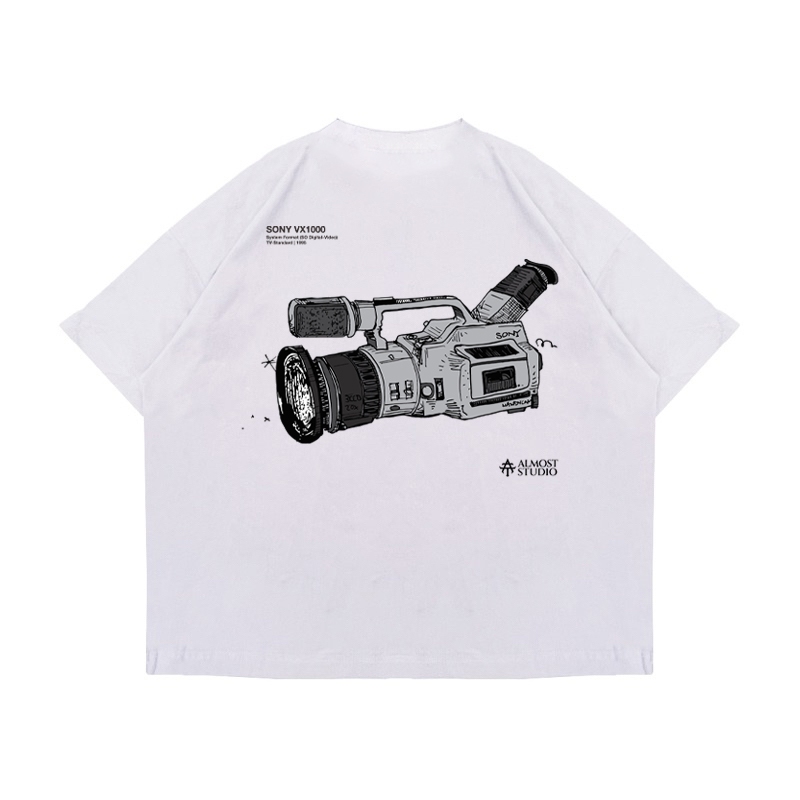 Almost Studio Filmer T-Shirt Oversize Boxy Fit - Kaos Cotton Oversize Boxy 24s Black
