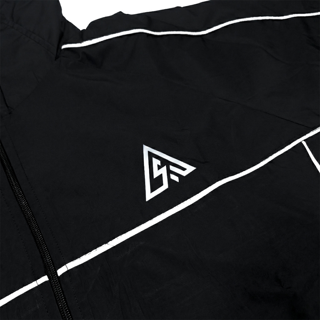 Almost Studio Silvertrace Tracktop Jacket - Jaket Reflective Tracksuit Black