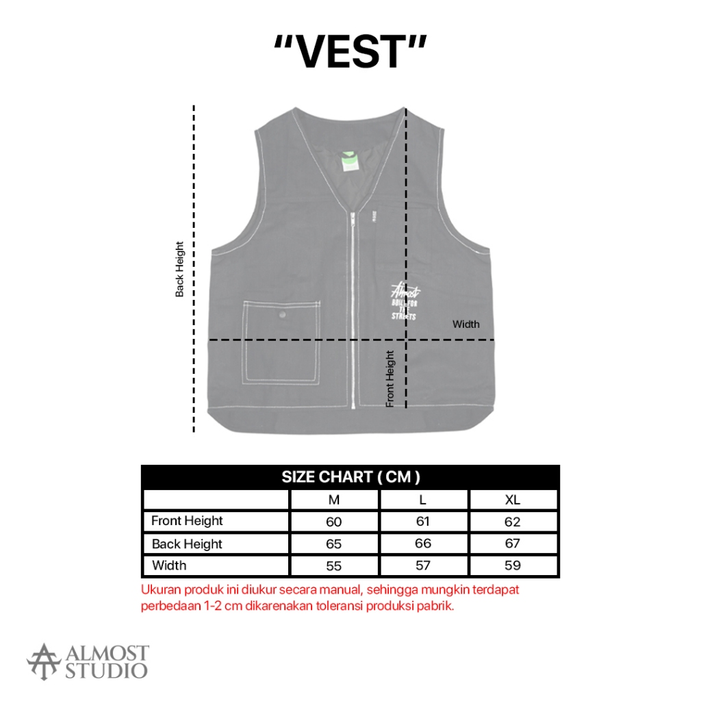 Almost Studio Vestige Denim Vest – Rompi Jeans Casual Oversized