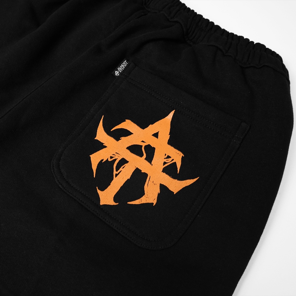 Almost Studio x 8TRO Soulpause Jorts Sweatpants - Celana Jorts 330GSM Black