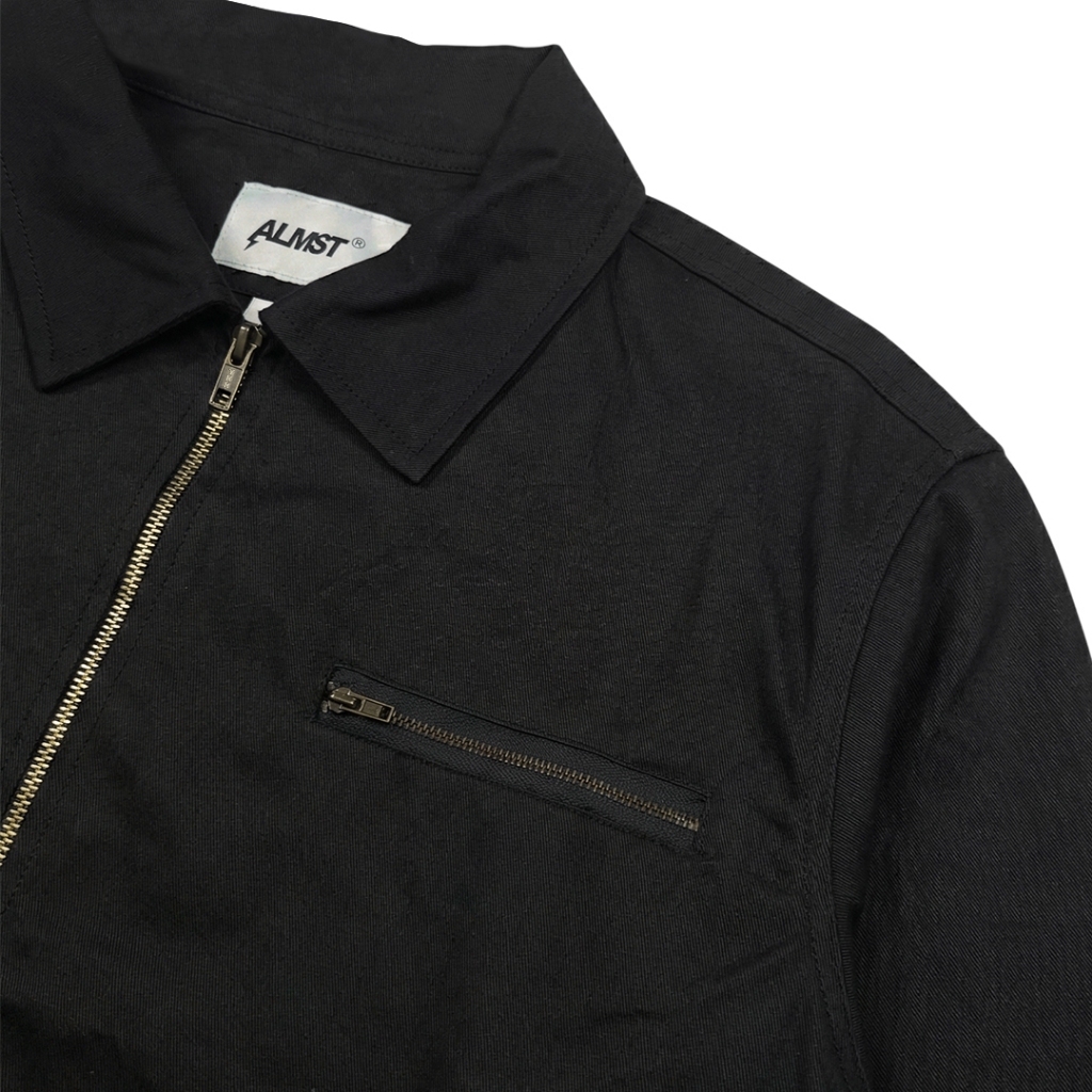 Almost Studio Structure Boxy Fit Work Jacket - Jaket Canvas Black