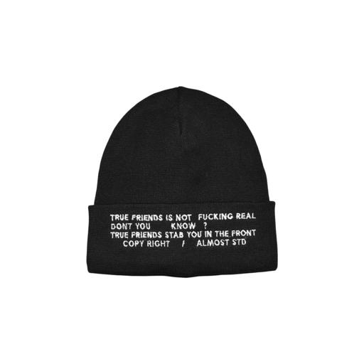 Almost Studio Veil Beanie - Topi Kupluk Rajut Hitam