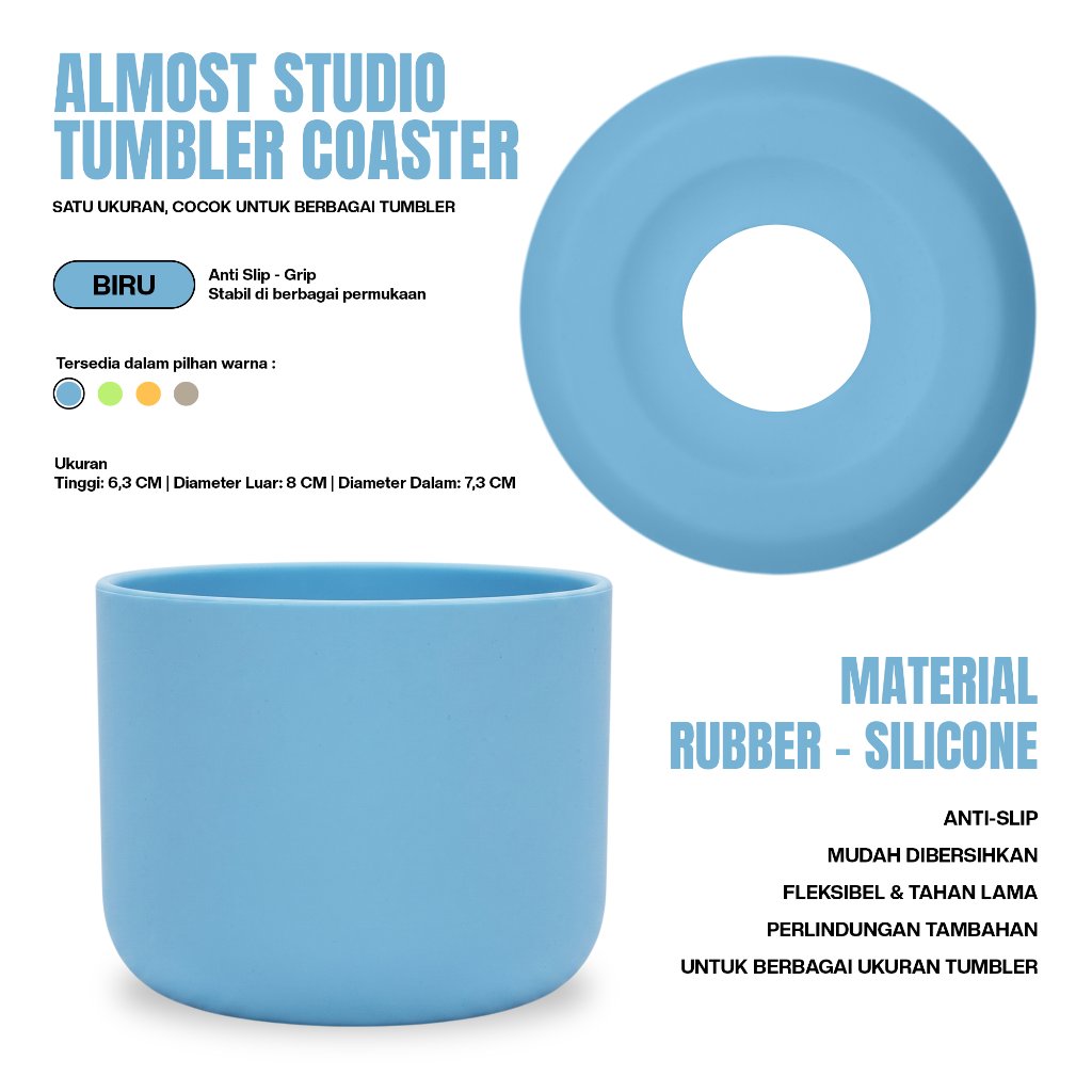 Almost Studio Tumbler Coaster Anti Slip Silicone Rubber