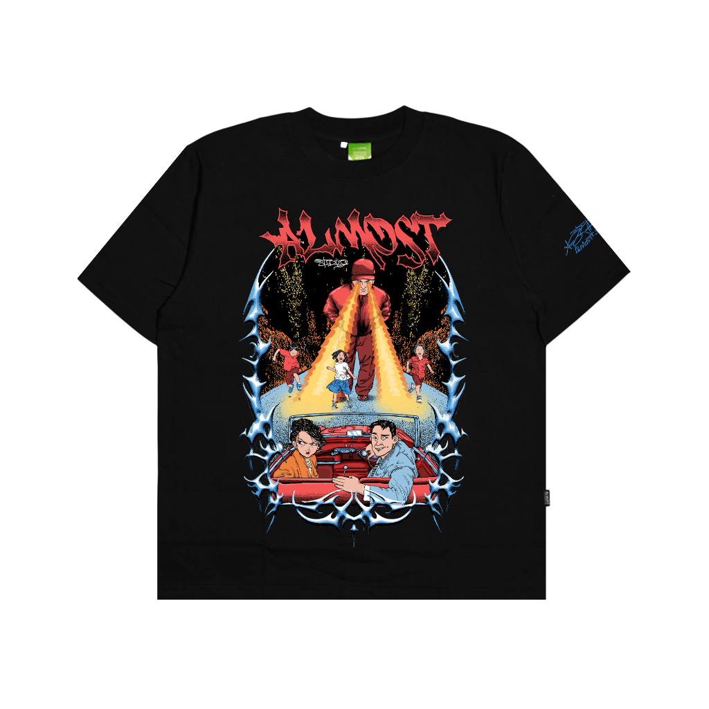 Almost Studio x 8TRO Parentcore Oversized T-Shirt - Kaos Cotton Heavyweight 16s Black