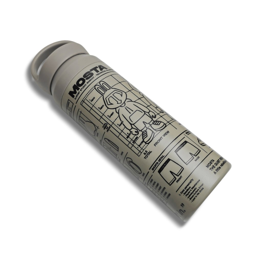 Almost Studio Blueprint Grey Thermos Cup Vacuum Insulated 500mL - Botol Tumbler Stainless Steel Tahan Panas dan Dingin