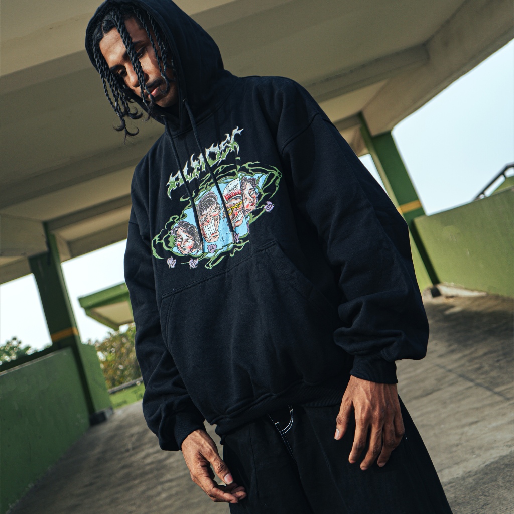 Almost Studio x 8TRO Fambound Hoodie - Sweater Boxy Fit 330GSM Black