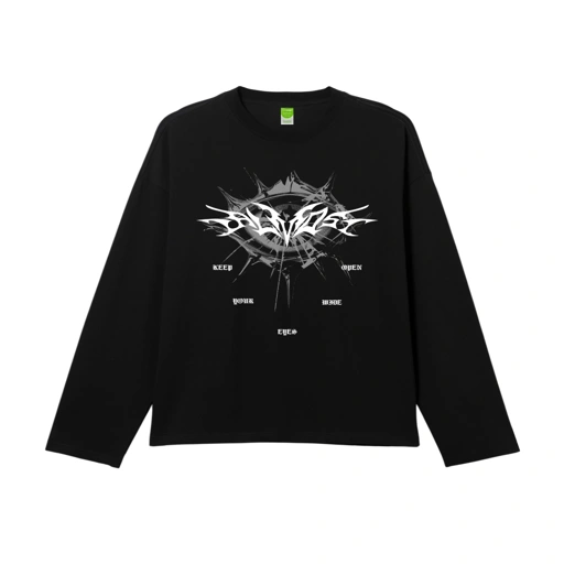 Almost Studio Ashens Longsleeve T-shirt Oversize Boxy Fit - Kaos Cotton Longsleeve Oversize Boxy 24s Black