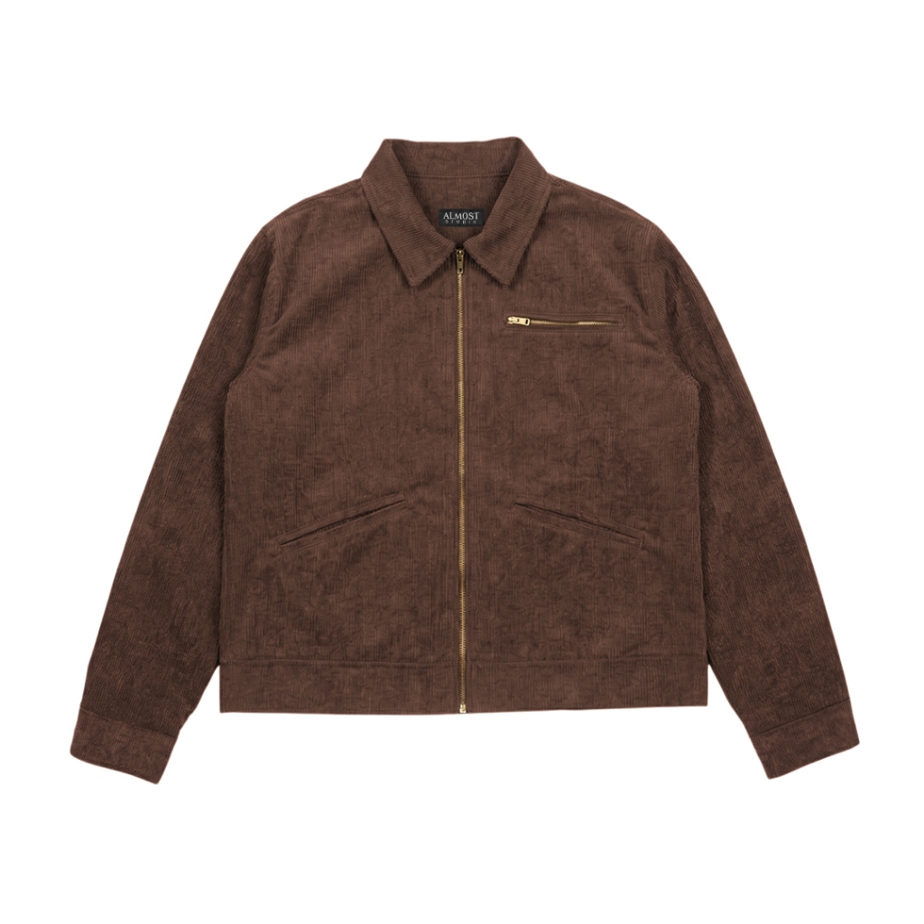 Almost Studio Synthesis Boxy Fit Work Jacket - Jaket Corduroy Brown