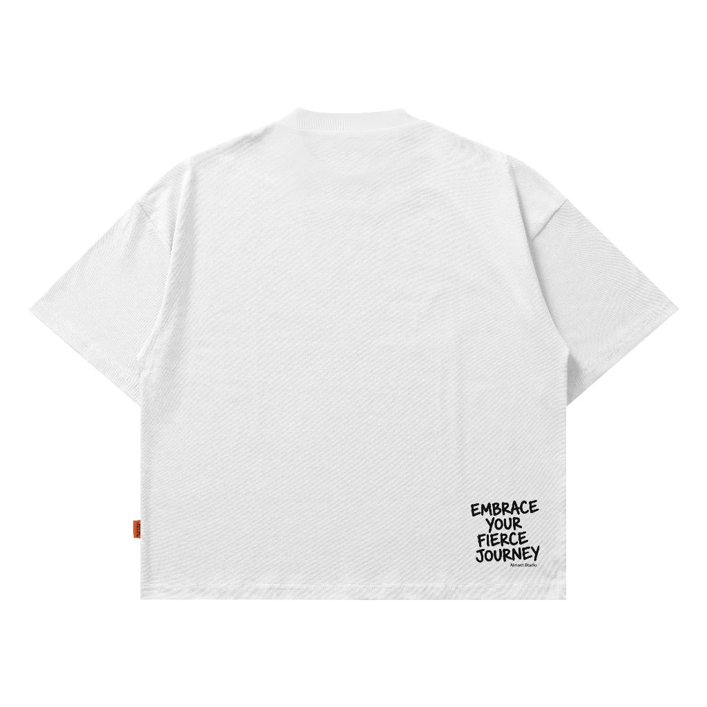 Almost Studio Embrace T-Shirt Oversize Boxy Fit - Kaos Cotton Oversize Boxy 20s White