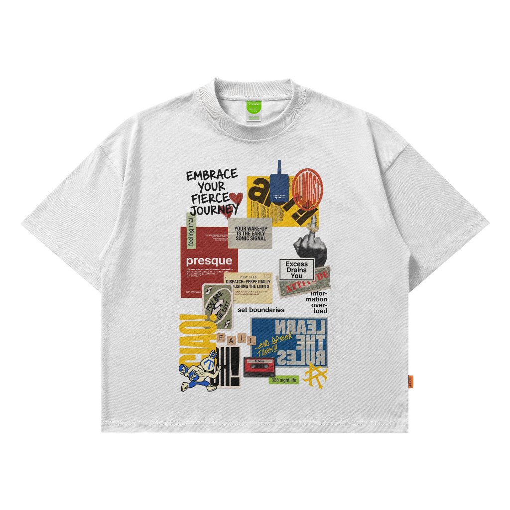 Almost Studio Embrace T-Shirt Oversize Boxy Fit - Kaos Cotton Oversize Boxy 20s White