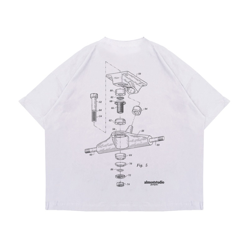 Almost Studio Truck T-Shirt Oversize Boxy Fit - Kaos Cotton Oversize Boxy 24s Black