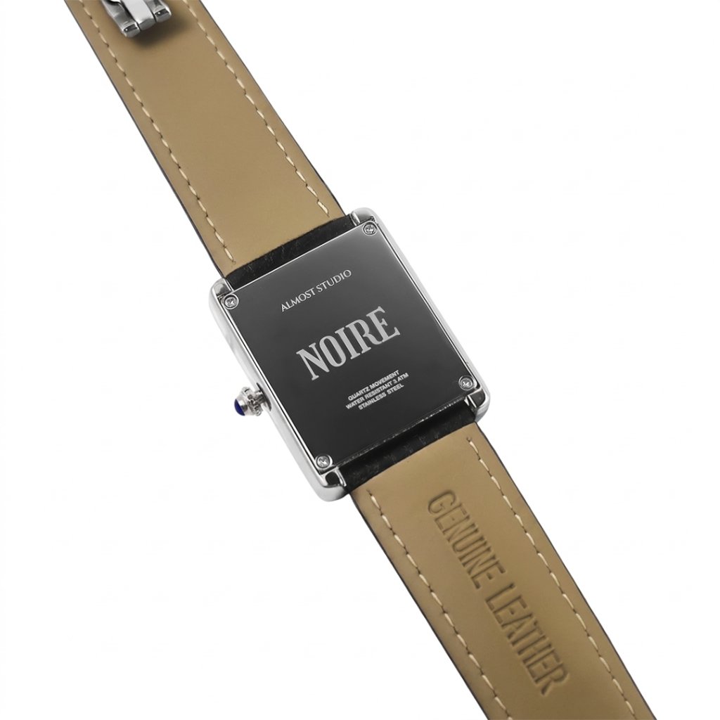 Almost Studio Noire Dial Watch - Jam Tangan Analog Stainless Steel Water Resistant