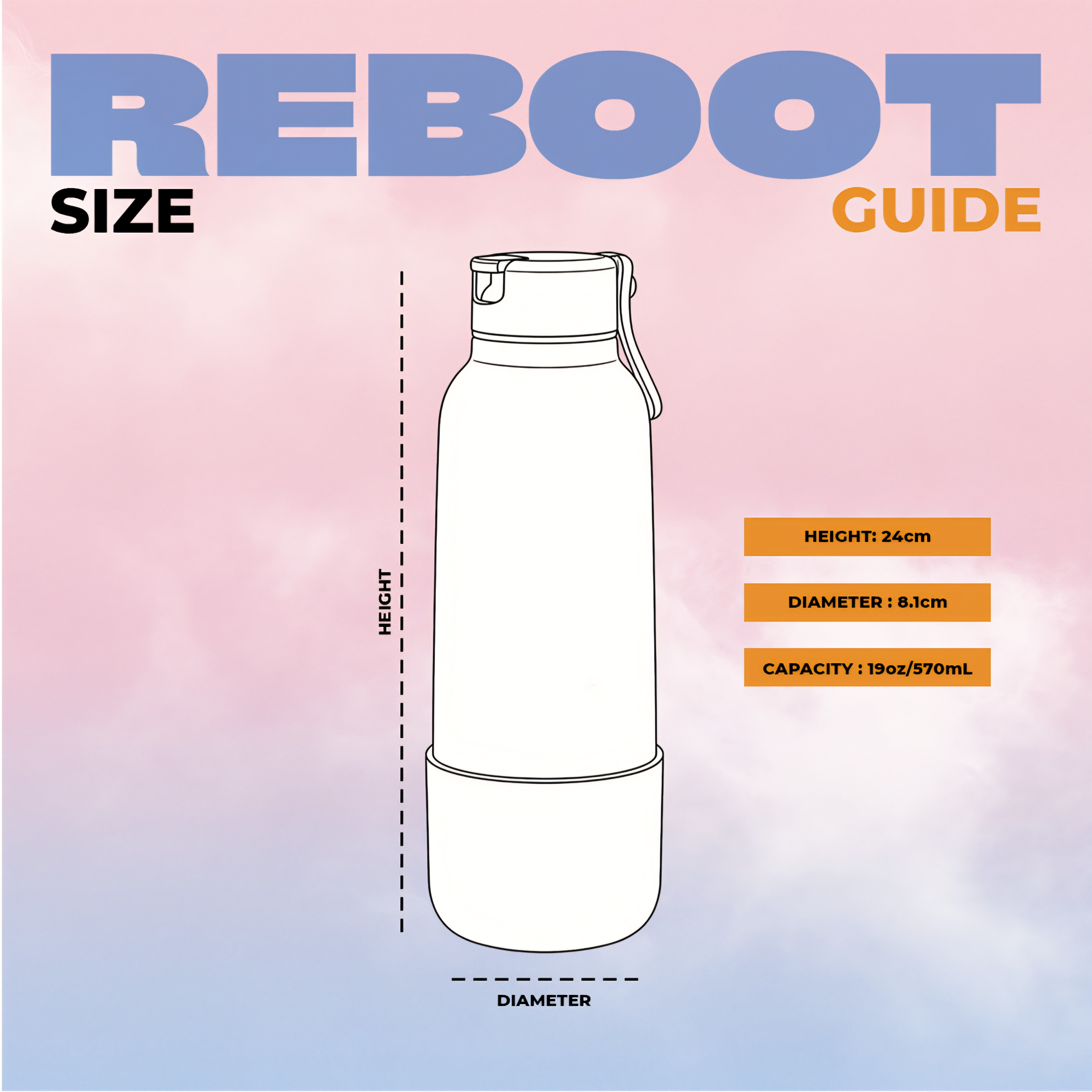 Almost Studio Reboot Black Thermos Cup Vacuum Insulated 650mL - Botol Tumbler Stainless Steel Tahan Panas dan Dingin