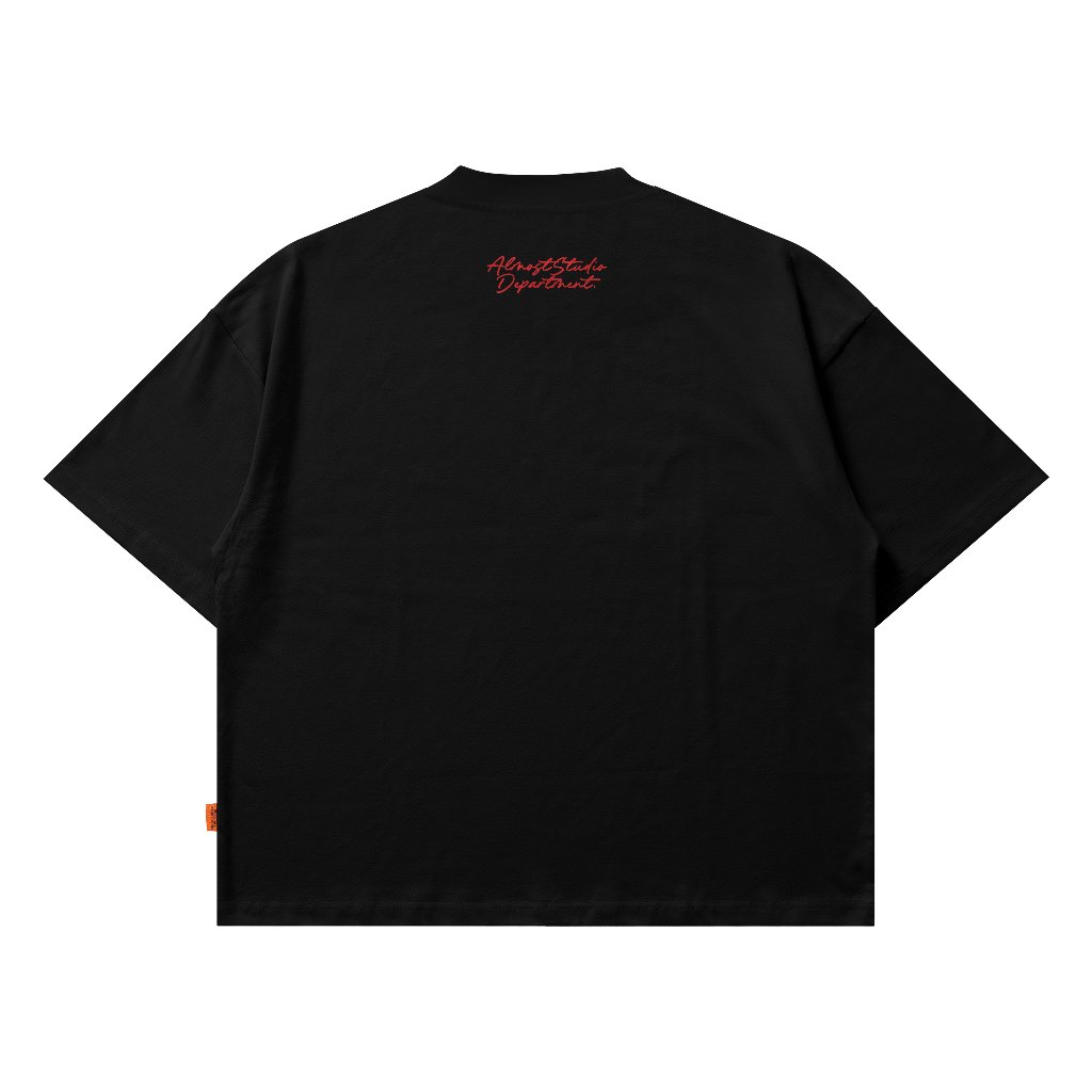 Almost Studio Persuasion T-Shirt Oversize Boxy Fit - Kaos Cotton Oversize Boxy 20s Black