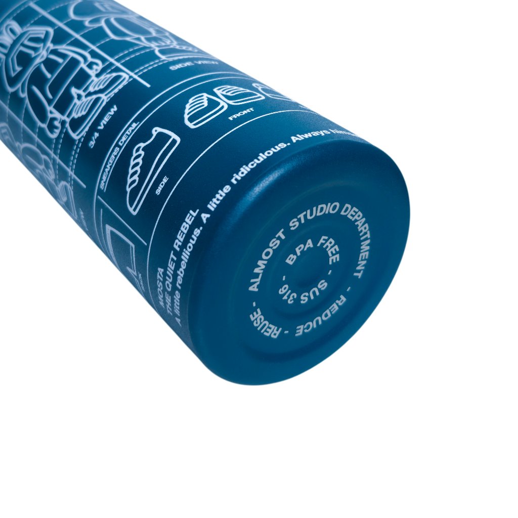 Almost Studio Blueprint Blue Thermos Cup Vacuum Insulated 500mL - Botol Tumbler Stainless Steel Tahan Panas dan Dingin