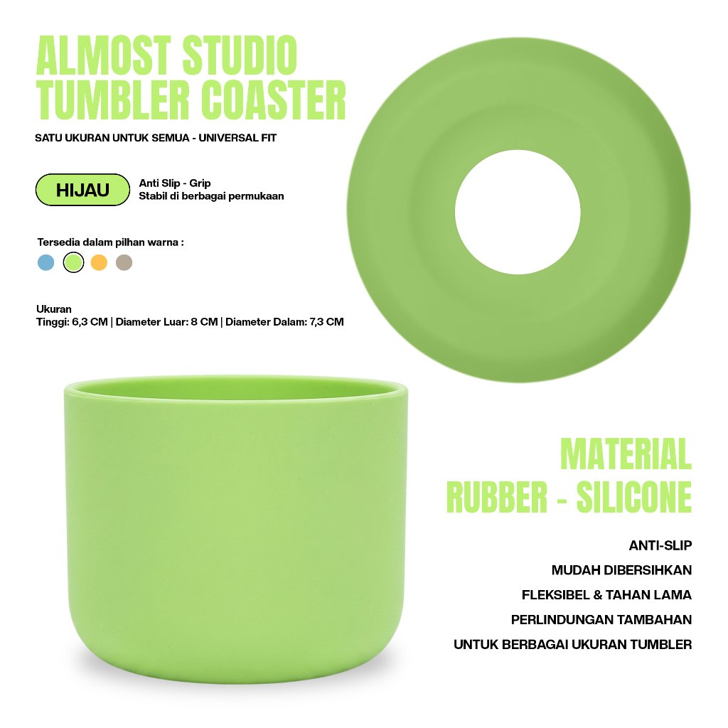 Almost Studio Tumbler Coaster Anti Slip Silicone Rubber