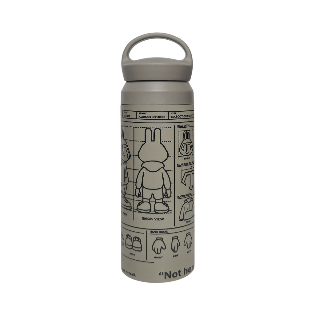 Almost Studio Blueprint Grey Thermos Cup Vacuum Insulated 500mL - Botol Tumbler Stainless Steel Tahan Panas dan Dingin