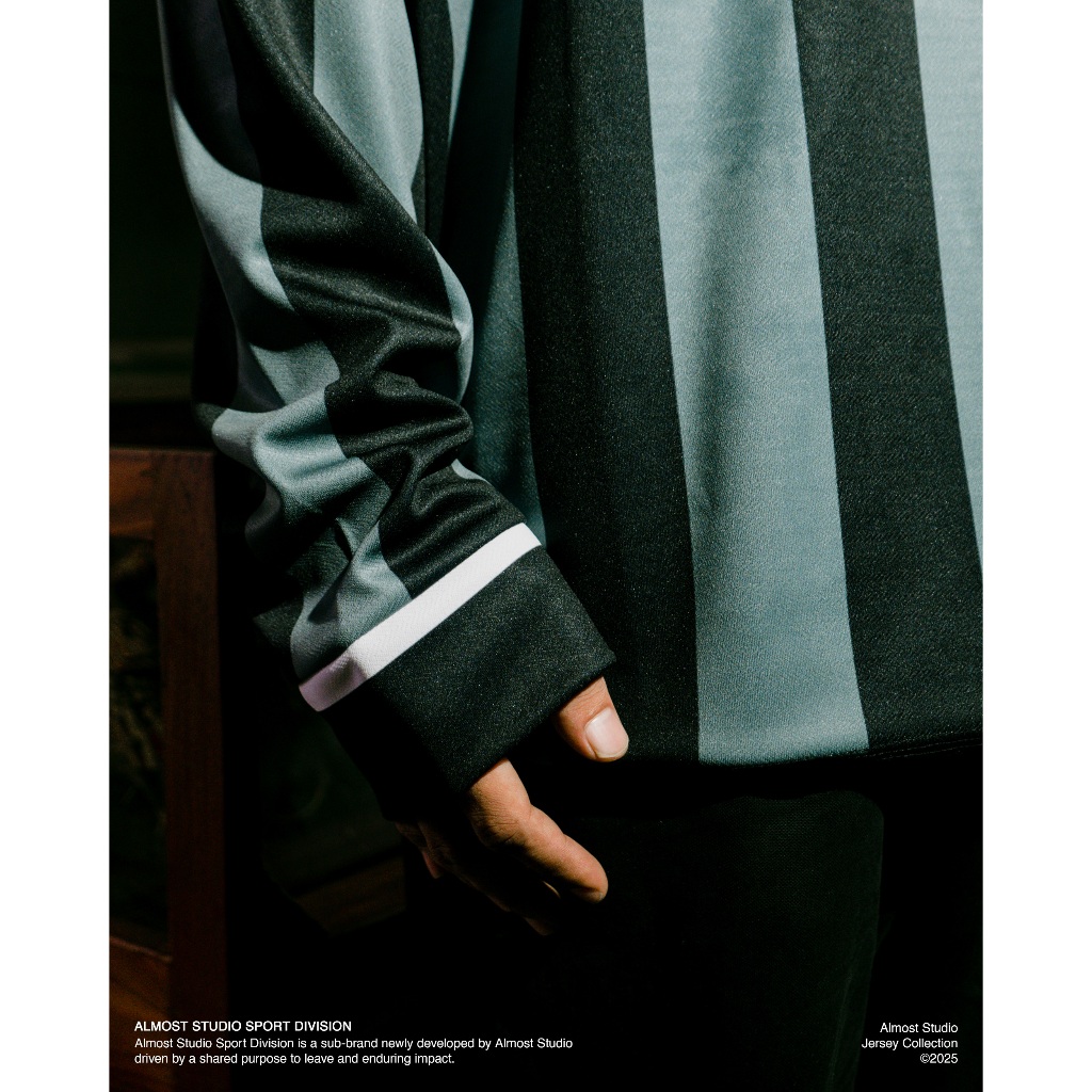 Almost Studio Meriva Oversize Longsleeve Jersey Stripe Black - Green