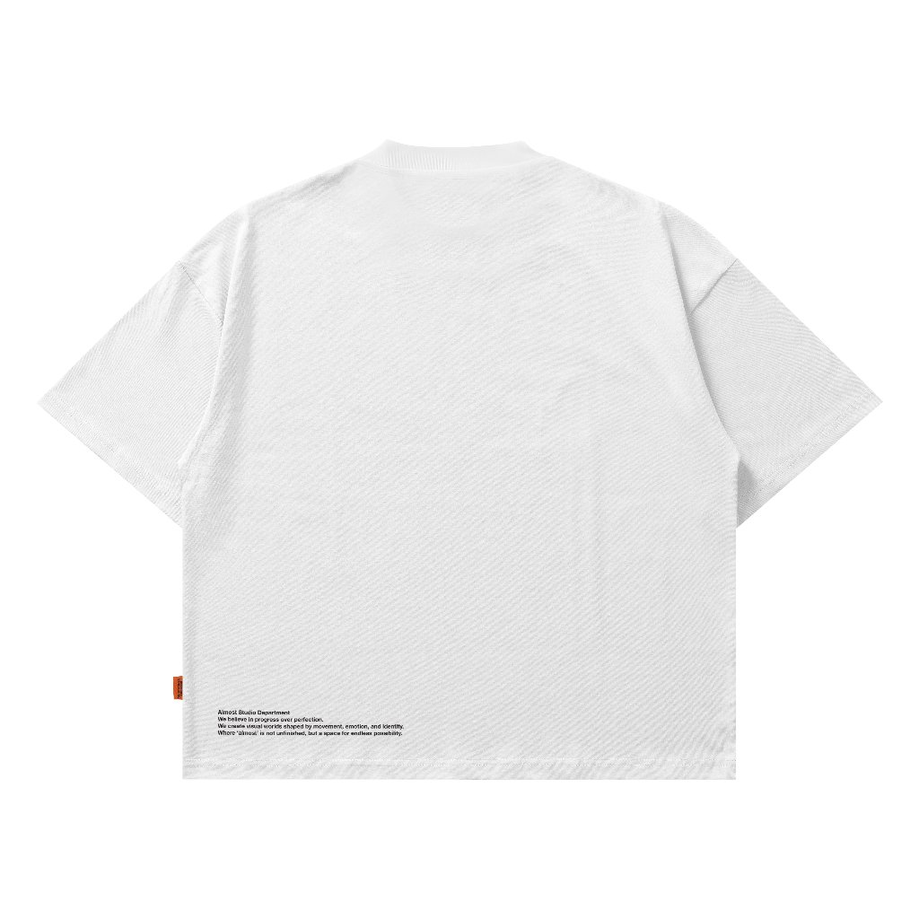 Almost Studio Movement T-Shirt Oversize Boxy Fit - Kaos Cotton Oversize Boxy 20s White