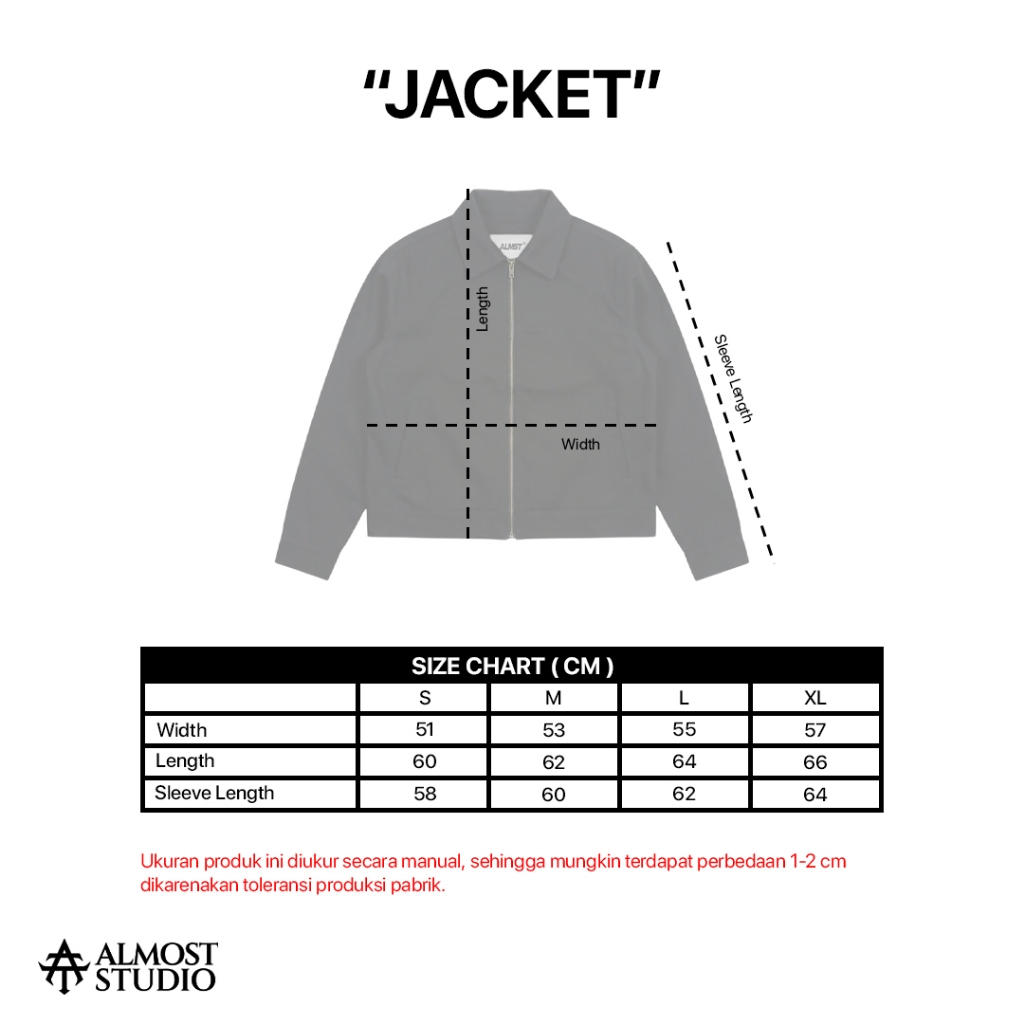 Almost Studio Structure Boxy Fit Work Jacket - Jaket Canvas Black