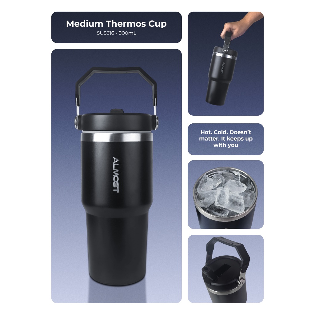Almost Studio Minima Collection Tumbler Thermos Mug Vacuum Insulated l - Botol Minum Stainless Steel BPA Free Tahan Panas Dingin