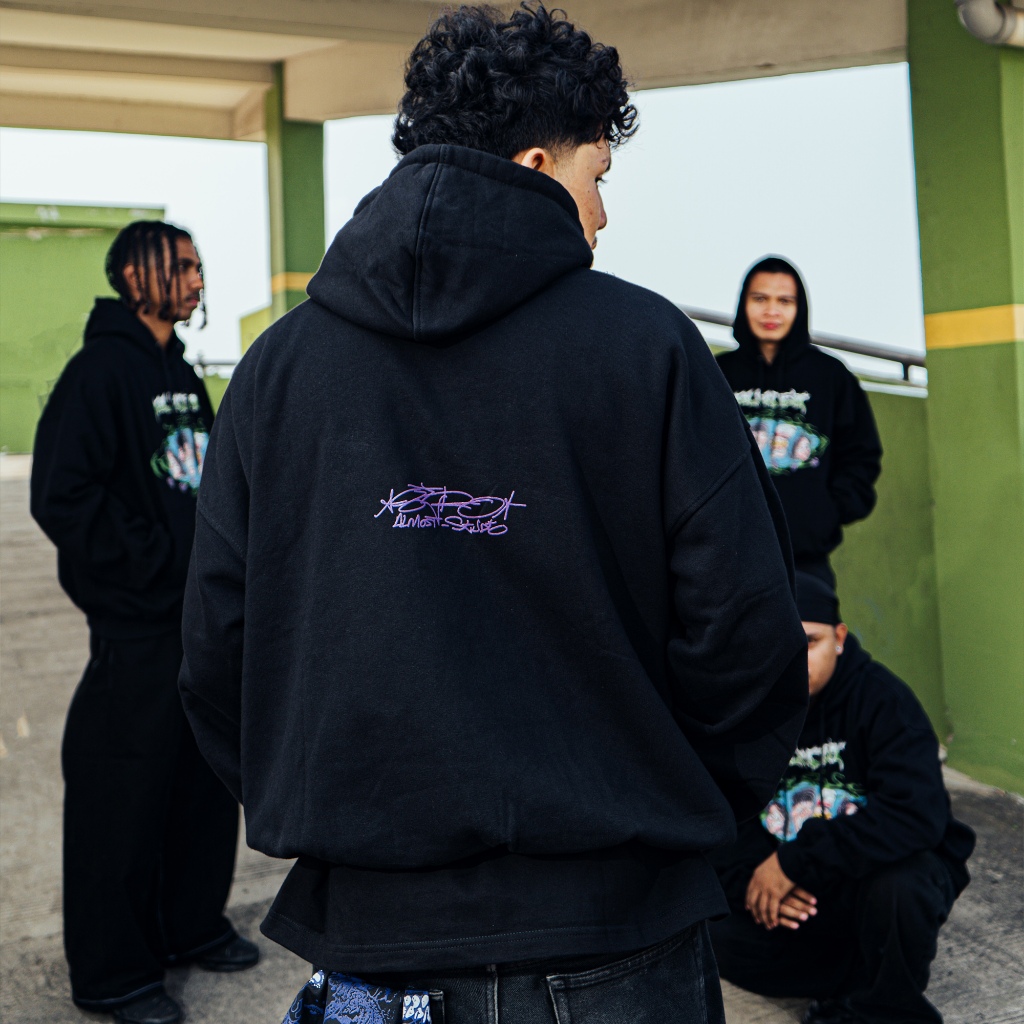 Almost Studio x 8TRO Fambound Hoodie - Sweater Boxy Fit 330GSM Black