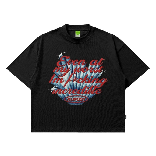 Image of Almost Studio Resilient T-Shirt Oversize Boxy Fit - Kaos Cotton Oversize Boxy 20s Black