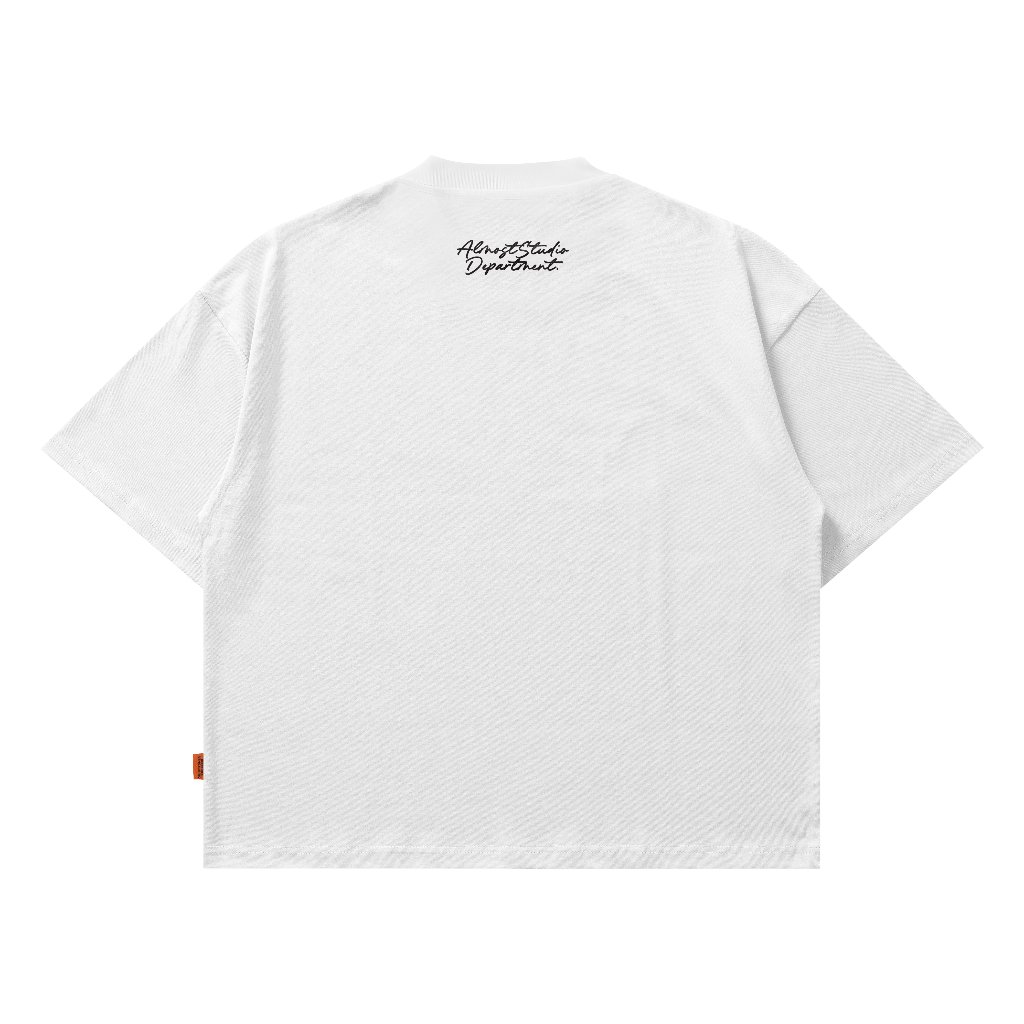Almost Studio Persuasion T-Shirt Oversize Boxy Fit - Kaos Cotton Oversize Boxy 20s White
