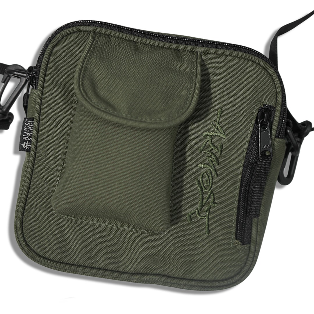 Almost Studio Flint Olive Sling Bag – Tas Selempang Canvas Water Repellent
