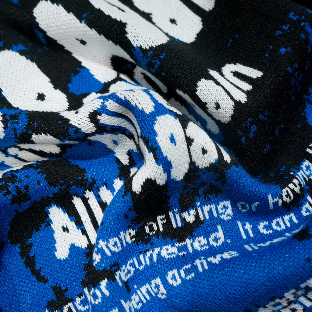 Almost Studio Resilience Knit Cardigan – Cardigan Rajut Oversize Unisex Blue Black